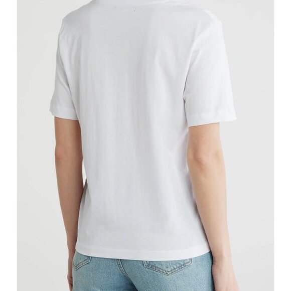 FRENCH CONNECTION Women's NWT Rallie Cotton Rouched T-Shirt White | Size M - Picture 2 of 7